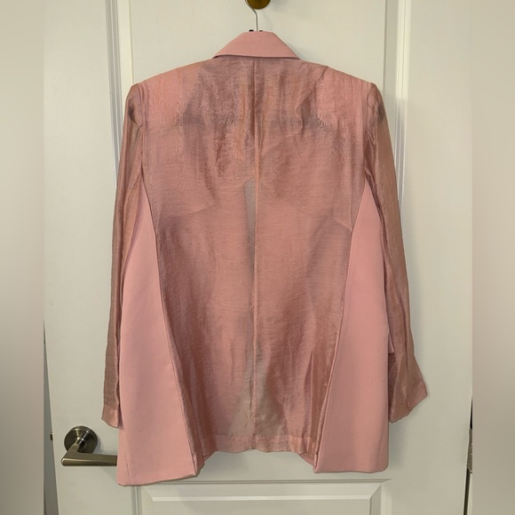 NWOT Pale Pink Mixed Organza Blazer Zara - Picture 13 of 13